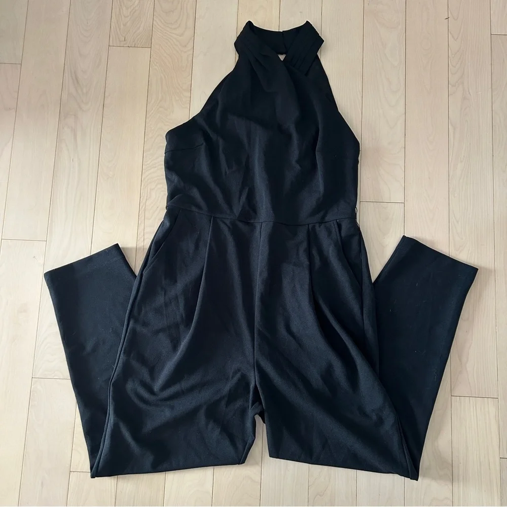 Rachel Roy Black Crossover Neck Jumpsuit - Picture 2 of 6